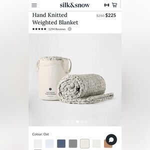 $254.25 Silk&Snow 12lbs Hand Knitted Weighted Blanket, Oat